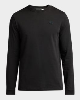 Moncler Men's Waffle Knit Long-Sleeve Henley T-Shirt