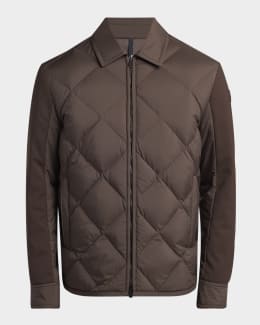 【MONCLER】パッド入りジャケット Moncler Men's Tartan Full-Zip Shirt Jacket | Neiman Marcus