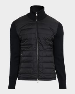 Moncler Men's Zip-Front Denim Overshirt | Neiman Marcus