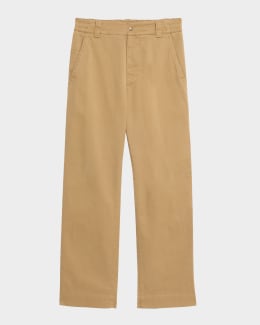 パンツ MONCLER Twill trousers Moncler Men's Matte Black Belted Twill Trousers | Neiman Marcus