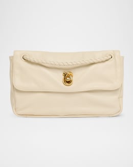 BOTTEGA VENETA◆Andiamo ナッパレザー ポーチ メタルノット Bottega Veneta Andiamo Metallic Leather Pouch Bag | Neiman