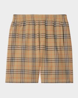Burberry Men's Logo-Embroidered Cotton Shorts | Neiman Marcus