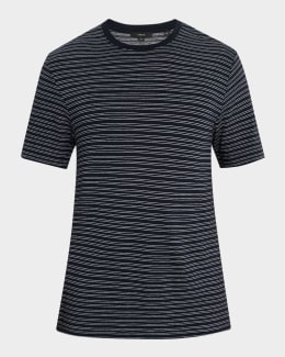 【DISCERNMENT】Stripe Relaxed T-shirt Stripe Pima Cotton Crew Neck T-Shirt in Short Sleeve | Vince