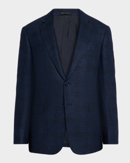 ジャケット・アウター EMPORIO ARMANI - velor check coat Emporio Armani Men's Mini-Check Printed Velvet Blazer