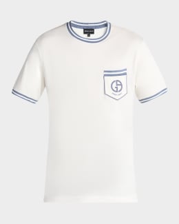 Tシャツ・カットソー GIORGIO ARMANI Giorgio Armani Silk Shirt Giorgio Armani Men's Silk-Cotton Crew T-Shirt | Neiman Marcus