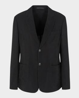 Giorgio Armani Men's Cupro Chevron Blazer | Neiman Marcus