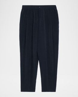 Giorgio Armani Men's Loose-Fit Seersucker Pants | Neiman Marcus