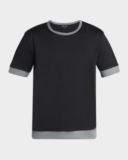 GIORGIO ARMANI SILK T-SHIRT シルク Giorgio Armani Men's Silk-Cotton Crew T-Shirt | Neiman Marcus
