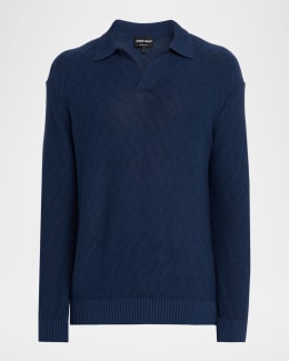 Emporio Armani Men's Wool Geometric Crewneck Sweater