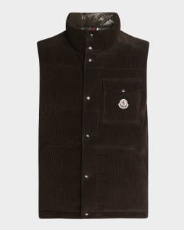 Moncler Men's Gallienne Cashmere-Blend Down Vest | Neiman Marcus