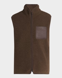 Prada Men's Wool-Cashmere Hooded Zip Vest | Neiman Marcus