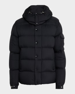 Moncler Men's Quilted Full-Zip Hooded Jacket | Neiman Marcus