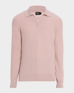 Men's Oasi Cashmere Johnny Collar Polo Sweater | Neiman Marcus