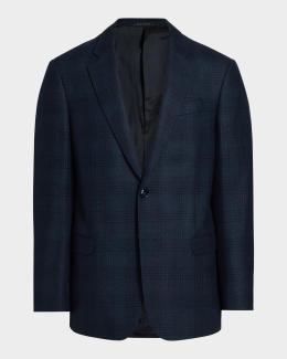 Giorgio Armani Men's Textured Knit Short-Sleeve Quarter-Zip Polo