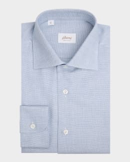 Brioni Wardrobe Essential Solid Dress Shirt, White | Neiman Marcus
