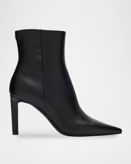 Saint Laurent Ashley Calfskin Stiletto Ankle Booties | Neiman Marcus