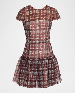 Zimmermann Crush High-Neck Frilled Mini Dress | Neiman Marcus