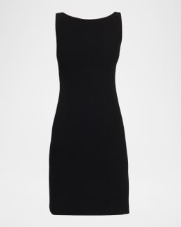 Emporio Armani Sleeveless Flared Crepe Midi Dress | Neiman Marcus