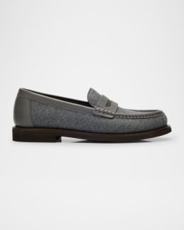 【関税＆送料込み】Brunello Cucinelli Grey Loafers With Mon Penny loafers for Woman in Light Grey | Brunello Cucinelli