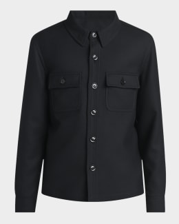 【送料&関税込】Tom Ford Flap Pocket Shirt Jacket TOM FORD Men's Smooth Leather Double Pocket Overshirt