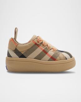 バーバリー　キッズジュース Kid's Mini Jack Check High-Top Sneakers | Neiman Marcus