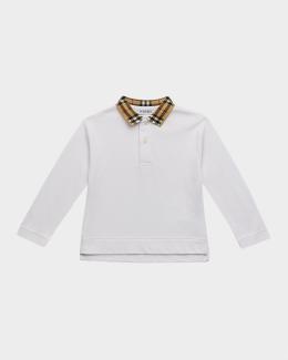 Burberry Boy's Johane Pique EKD Polo Shirt, Size 3-14 | Neiman Marcus