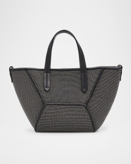 トートバッグ Brunello Cucinelli Structured Handbag With Geometric Design Brunello Cucinelli Structured Handbag With Geometric Design