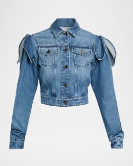 Bottega Veneta Suede Collar Vintage Indigo Denim Jacket
