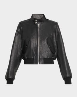 Vince Leather Zip-Front Jacket | Neiman Marcus