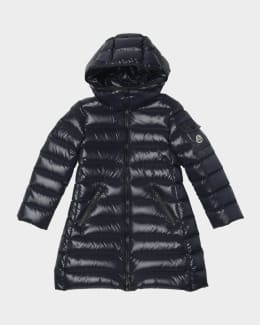 Moncler Girl's Odile A-Line Ruffle-Trim Coat, Size 12M-3 | Neiman