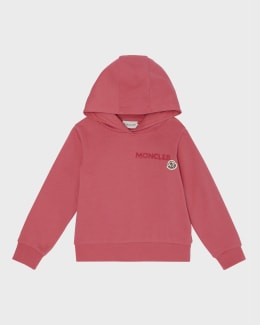 Moncler Girl's Embroidered Logo-Print Hoodie, Size 8-14 | Neiman