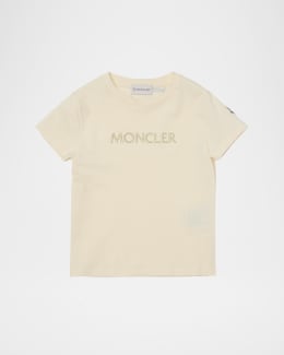 MONCLER ホワイトドット柄 Tシャツ ギフトボックス付きレディースSサイズ Moncler Girl's Tonal Embroidered Logo Short-Sleeve T-Shirt, Size 8