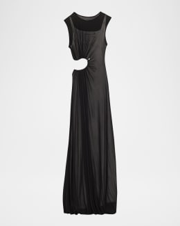 A.L.C. Pia Asymmetric Draped Satin Dress | Neiman Marcus