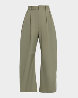 Loewe Logo Waistband Wide-Leg Trousers | Neiman Marcus