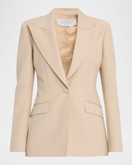 Alberta Ferretti Mikado Silk Single-Breasted Jacket | Neiman
