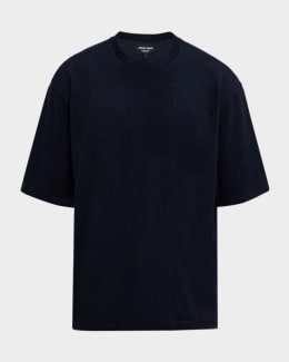 Giorgio Armani Men's Silk-Cotton Crew T-Shirt | Neiman Marcus