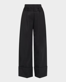 パンツ Brunello Cucinelli Wide-Leg Black Pants Wool-blend wide-leg pants in black - Brunello Cucinelli