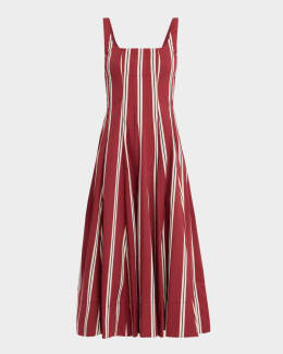 STAUD Brooke Floral Beaded Strapless Midi Dress | Neiman Marcus
