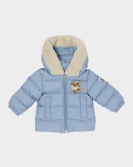 Moncler Kid's Maya Baby Hooded Down Jacket, Size 6M-3 | Neiman Marcus