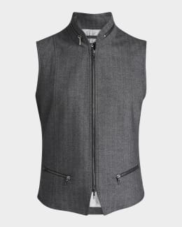 ジャケット・アウター ATON stand collar wool padded vest nm_5370168_100404_m