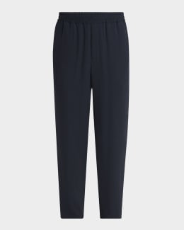 Giorgio Armani Men's Cotton-Silk Stretch Pants | Neiman Marcus