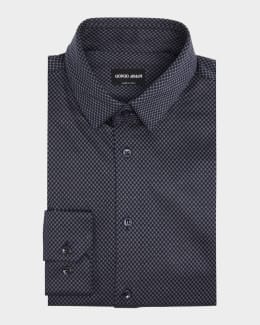 Giorgio Armani Men's Cotton Seersucker Full-Zip Shirt Jacket