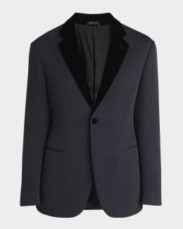 Giorgio Armani Men's Honeycomb Satin Peak Lapel Dinner Jacket