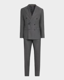 Giorgio Armani Men's Brushed Wool Plaid Classic Fit Suit | Neiman