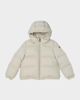 Moncler Girl's Odile A-Line Ruffle-Trim Coat, Size 12M-3 | Neiman