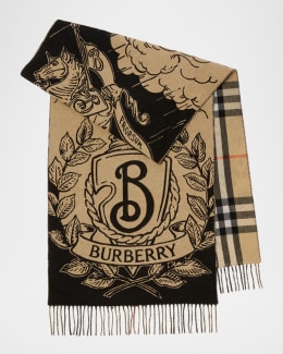 Burberry Vintage Check Fringe Cashmere Scarf | Neiman Marcus