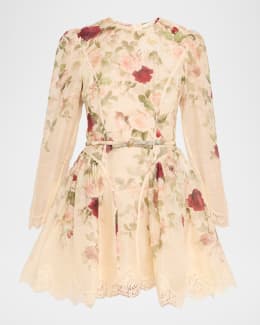【Zimmermann】COCO LACE MINI DRESS レース ミニドレス Zimmermann Coco Lace Tunic Mini Dress in Powder Blue | REVOLVE