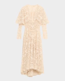 chinese dress ladies Burberry Lace Long Sleeve Midi Dress (White/Purple)  The Closet New York