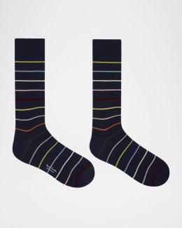 Paul Smith Men's Multi-Stripe Socks | Neiman Marcus
