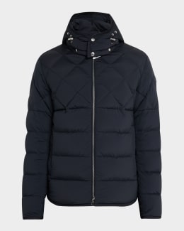 Moncler Men's Denim Snap-Front Shirt with Leather Patch | Neiman